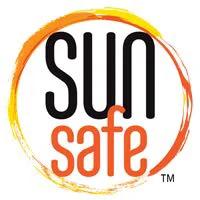 Sun Safe logo featuring a circular orange-yellow ring surrounding bold black SUN and orange safe text.