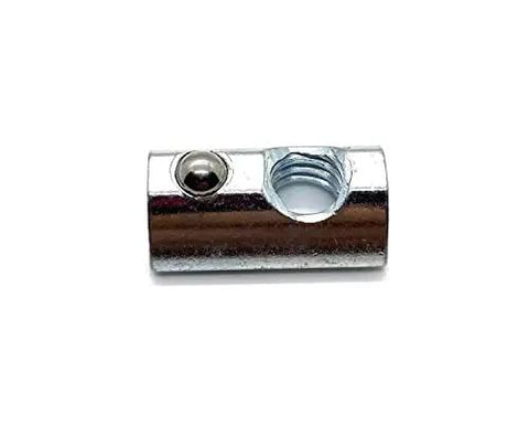 Roll-In T-Nut With Ball Spring 5/16-18, side view, showing zinc material, 15 Series Aluminum Extrusion Compatible, for 13040 Profile