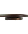Side view of 12 Inch Solid Cherry Wood Lazy Susan 360 Degree Turntable For Kitchen And Dining Countertop, showcasing its elegant finish.