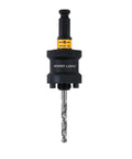DEWALT Rapid Load hole saw arbor, 1/2-in, black with yellow collar, front view