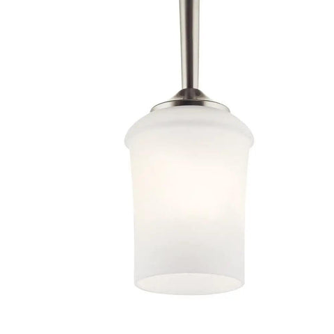 Aubrey 12.75 Inch One Light LED Mini Pendant With Satin Etched Cased Opal Glass In Olde Bronze Finish Perfect Over Kitchen Islands