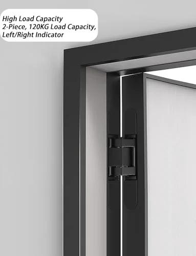 Adjustable 180 Degree Silent Concealed Hinge For Wooden Folding Doors With Invisible Cross Hinge, No Drill Required Multi Directional Adjustment Knobs