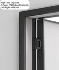 Adjustable 180 Degree Silent Concealed Hinge For Wooden Folding Doors Dial-In Perfect Fit Every Time Zero Headache Quick Install Super Smooth Swing Silver Hardware Single Pack close-up view showing high load capacity and left/right indicator.