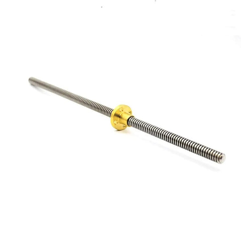 Top Shelf T10 Lead Screw With 304 Stainless Steel And Solid Brass Nut For 3D Printers And Cnc Routers, showcasing smooth 2mm pitch.
