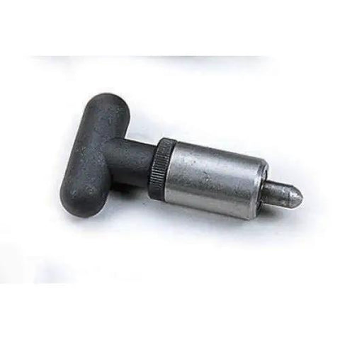 Badass Spring Loaded Pull Pin With T Handle 1 Inch Weld On Steel Barrel And Zinc Plated Plunger Quick Swap Tooling for rig setup.
