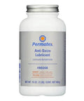 Anti Seize Lubricant With Brush Top Bottle, 16 Oz, Silver, labeled Permatex, preventive for corrosion and moisture.