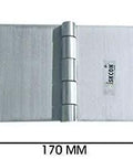 Stainless Steel Parliament Door Hinge 4x4x6 Inch wide with satin finish, shown flat with dimensions labeled, six screw holes per side.