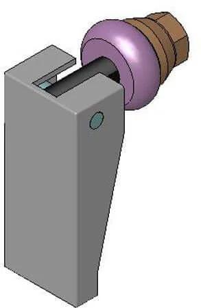 Swell Latch With 1.53 Inch Handle Length For Blind Applications Fits Frame Thickness Up To 0.19 Inches, black nylon and rubber.