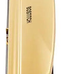Gold 3 Hole Punch For 12 Sheets Durable Metal Office Punch With Stable Rubber Base, no mess chip tray, close-up top view.