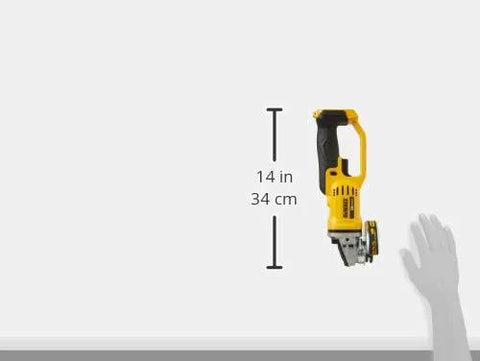 DEWALT DCG412B 20V MAX 4-1/2 in cordless grinder, tool-only, side view