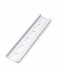 Image showing a Rugged Aluminum DIN Rail Slotted RoHS Compliant, 6 Inch Long, 35mm Wide, 7.5mm High for industrial electrical panels.