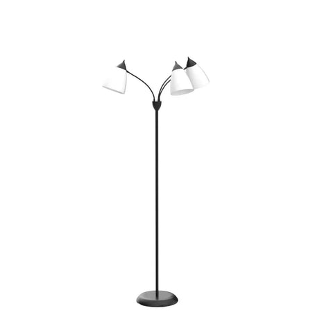Three Light Modern Reading Floor Lamp with Adjustable Gooseneck 360 Degree Omnidirectional Lighting Great For Living Room Bedroom Study Or Office