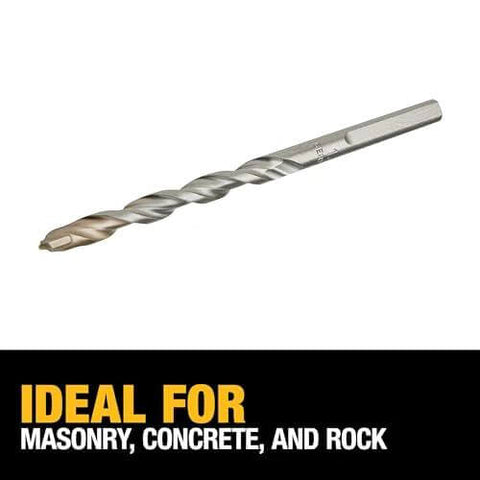 DEWALT DW5224 1/4-in x 4-in carbide hammer drill bit, silver; ideal for masonry, concrete, and rock