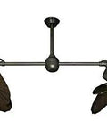 Heavy Double Ceiling Fan Featuring Dual Adjustable Motors Finished In Oil Rubbed Bronze And Loaded With 35 Inch Dark Walnut Arbor Blades Plus Wall Switch For Smooth Airflow And Built Tough Reliability - Top view.