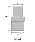 Diagram of 3/4 Inch White 2-Way SCH40 PVC Male Adapter Pipe Fittings