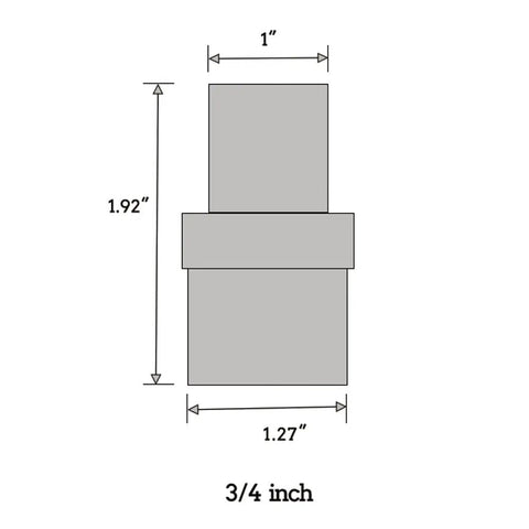 Diagram of 3/4 Inch White 2-Way SCH40 PVC Male Adapter Pipe Fittings