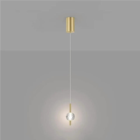Nordic Minimalist Pendant Light With Crystal Glass Shade, Adjustable Mini Ball Design, Modern Metal Base Hanging Lamp