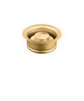 Disposal Flange With Stopper For Standard Garbage Disposals 4.5 Inch Diameter 1 5/8 Inch Depth Color Matched To Common Finishes Includes Flange And Stopper Easy Install Durable Kitchen Sink Upgrade in Brushed Moderne Brass.