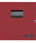 Pro Grade Heavy Duty Conventional Fire Alarm Control Panel With Six Zone Monitoring Capability For Round The Clock Building Protection And No Brainer Field Installation In Bold Red Finish, front view with control buttons.