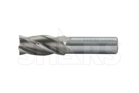 Shars HSS end mill, 4-flute, single-end center-cut, 3/4 in diameter, 1-5/8 in flute length