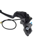 Side view of 7/8-inch CNC hydraulic brake clutch master cylinder with adjustable lever and reservoir for motorcycle handlebars.