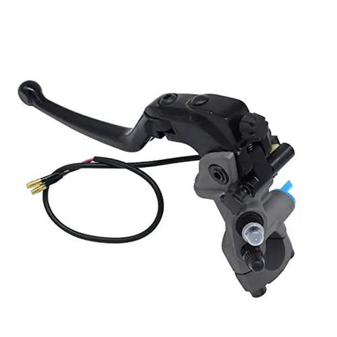 Side view of 7/8-inch CNC hydraulic brake clutch master cylinder with adjustable lever and reservoir for motorcycle handlebars.