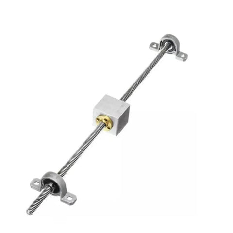 T8 Trapezoidal Lead Screw Kit With Linear Guide Shaft Support Set Featuring Stable Transmission Low Noise And Smooth Operation In Complete Integrated Assembly For Precision Projects, T8 screw, aluminum support blocks