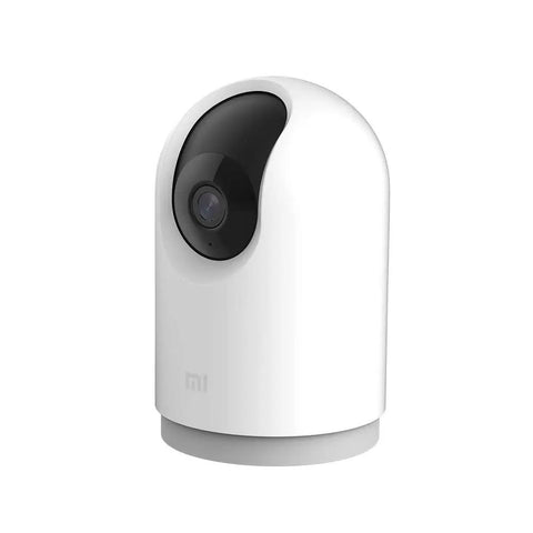 2K Pro PTZ Home Security Camera With 360 Degree Panorama WiFi Dual Band AI Human Detection Full Color Night Vision In Low Light Upgraded 3 Million Pixel Sensor For Ultra Clear Day And Night Surveillance, white casing, front view.