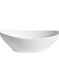 Porcelain Vessel Sink For Bathroom 18 Inch By 13.4 Inch Above Counter Oval Canoe Shape With Pop Up Drain No Overflow Hole White Ceramic