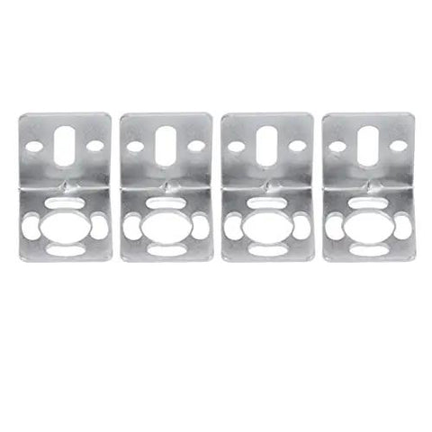 Four metal brackets with multiple holes, suited for mounting Far Infrared Safety Light Curtain With 20mm Beam Spacing, Aluminum Body, Light Screen Sensor, Grating Protection For Punching Machines, NPN NC Output, Industrial Guarding Device.