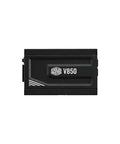 V850 SFX Gold 850W fully modular ITX power supply for small form factor builds, side view with branding