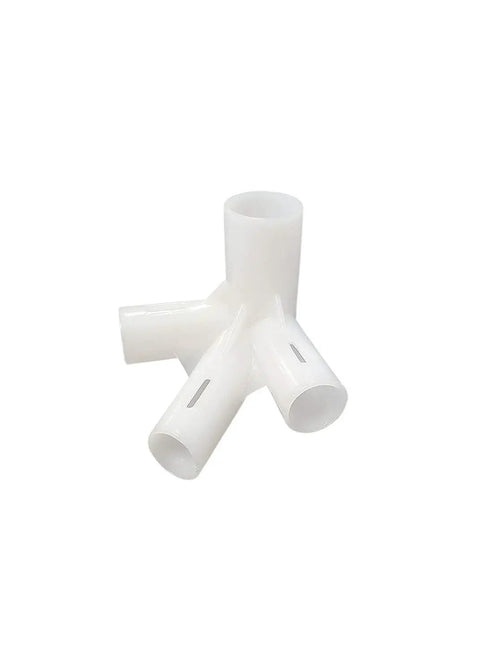 White connector piece from 15 Piece White Canopy Replacement Parts Kit for 10 by 20 Outdoor Tent Gazebo