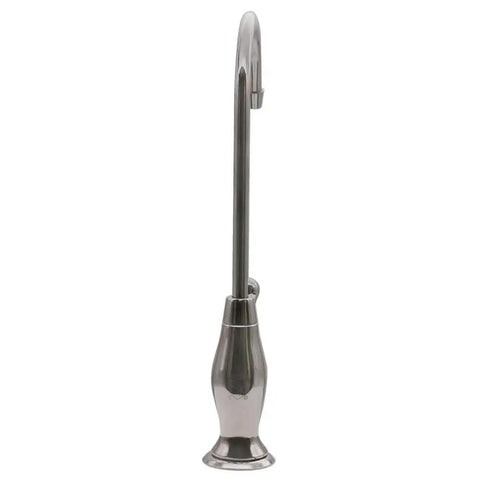Side view of Gooseneck Cold Water Dispenser Faucet With Single Lever Handle 10 Inch Classic Brass Kitchen Faucet In Polished Nickel Finish