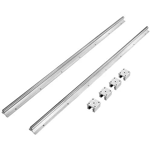 Beefy 800mm SBR20 Linear Rail Kit with Four SBR20UU Blocks for DIY CNC Routers, two heavy-duty steel rails.