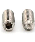 Heavy Duty Cup Point Socket Set Screws 18-8 Stainless Steel 3/8-16 X 2-1/2 Inch Fully Threaded, front and side view
