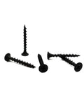 Tough As Nails Size 8 X 1-1/4 Inch Drywall And Wood Screws 200 Piece Pack black phosphate coated screws on white background.