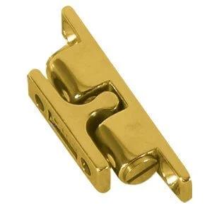 Brass Stud Catch for Doors Hatches and Panels, 1-15/16 in by 3/8 in, Interior and Light Marine Use, close-up