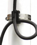 Cable Clamp ABS Plastic and Stainless Steel Mounts to PVC Pipe 5W by 6.2L by 1H Holds 18 Gauge and 16 Gauge Wire