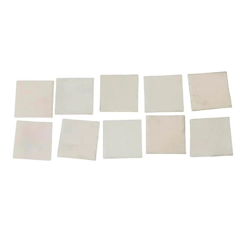 Mica Insulation Sheets Pack Of 100 For DIY Experiments, transparent thin lightweight thermal conductor, 10 square sheets shown