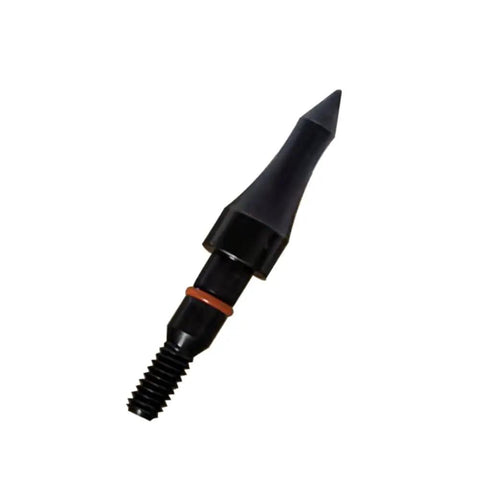 100 Grain 5-16 Inch Steel Screw-In Field Points For Archery, 12 Pack, CNC Machined With Tolerance 0.5 Grain, arrow tip close-up