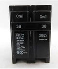 BR230 30 Amp 2 Pole Circuit Breaker For 120 240 Volt Panels Type BR 10 kAIC front view showing labels and markings
