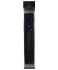 Fully Automatic Smart Door Lock Offering Slick 3D Fingerprint Recognition And Instant Remote Video Chat For Dead Simple Secure Entry Using Passcodes Swipe Cards Standard Keys, front view showcasing sleek black design and access interface.