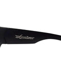 Side view of Floating Safety Sunglasses With Matte Black Frame And Smoke Lenses, Non Slip Gray Foam Padding, ANSI Z87 Plus Certified