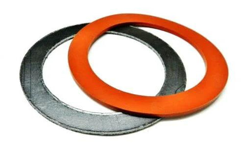 3-1/2-inch gasket set: silicone rubber and graphite rings for vacuum casting perforated flask