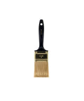 2-Inch Polyester Paintbrush With Gold Filament, Chisel Trim For Latex And Oil Paints, Brass Ferrule, Black Plastic Handle, Made In USA