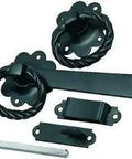 12 Pack Twisted Ring Gate Latches Black Powder Coated Steel 150mm 6 Inch Heavy Duty Fence Locks Rust Resistant components.