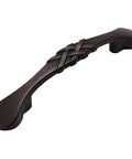 Oil Rubbed Bronze Braided Cabinet Hardware Handle Pull Kit, 10 Pack, 3 Inch Hole Centers, side view of handle showing braided design