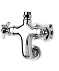 T&S Brass B-0316-LN Wall Mounted Double Pantry Swivel Base Faucet W/ Vertical 3" Centers-B-0316-LN with chrome finish and four-arm handles.