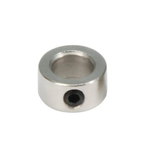 Six Millimeter Shaft Collar Lock Ring Kit For 3D Printer Projects, Carbon Steel With Nickel Plating, M3 Screws Included, side view