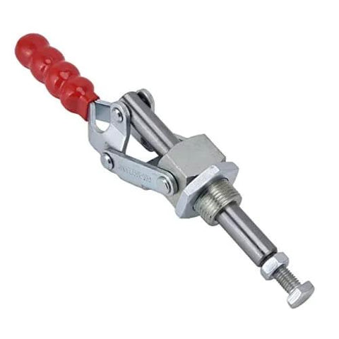 Heavy Duty Quick Release Toggle Clamp With 701Lb Holding Capacity, metal and plastic materials, side view for woodworking projects